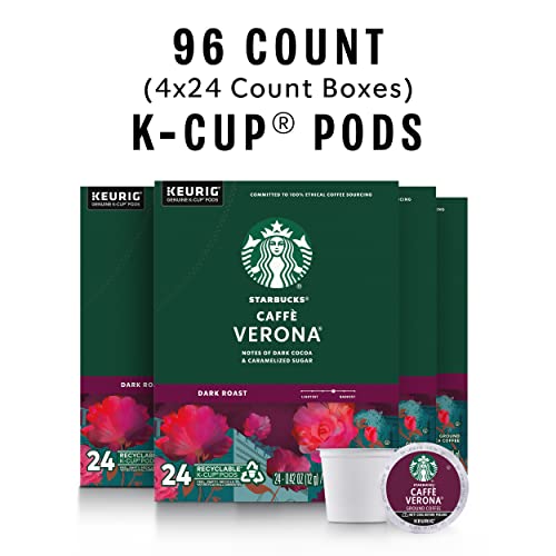 Starbucks Caffè Verona Dark Roast K-Cup Coffee Pods - 24 Count (Pack of 4) - 96 Pods
