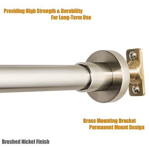 Heavy Duty Adjustable Shower Curtain Rod - Brushed Nickel, 47-84 Inch, Never Rust Stainless Steel, Wall Mount