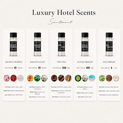Hotel Diffuser Oil Set - 5 Fragrance Oils for Ultrasonic & Ceramic Diffusers - 0.68 Fl Oz Each - Variation of THIS Listing