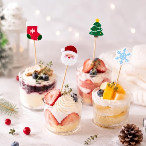 Havawish Santa Christmas Cocktail Picks - 200 Bamboo Toothpicks for Party