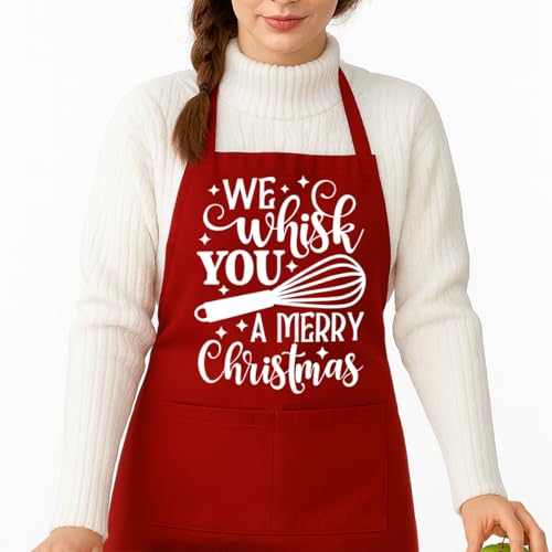 Funny Christmas Baking Apron for Women - Holiday Cooking Gift with Pockets