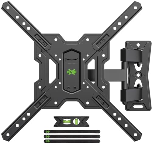 Full Motion TV Wall Mount for 26-65 Inch LED TVs - Swivel Tilt Articulating Bracket, VESA 400x400mm, Up to 77lbs, Space-Saving Design, Easy Install