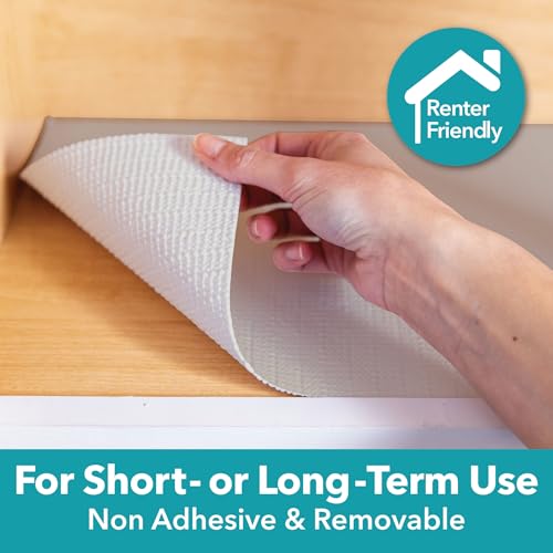 Non Slip Shelf Liner for Cabinets & Drawers - White, 20 in x 6 ft (6 Pack)