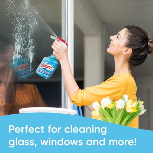 Windex 1 Gallon Glass Cleaner Refill with Microfiber Cloth - Streak-Free Shine
