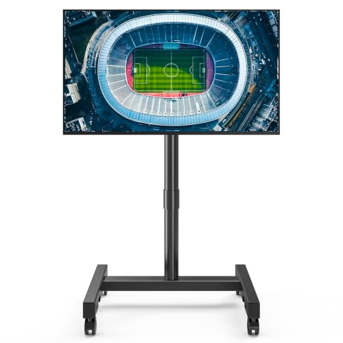 Black Mobile Rolling TV Stand for 13-50 Inch Screens, VESA Mount