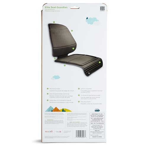 Munchkin Elite Car Seat Protector - Dark Grey, Adjustable & Spillproof