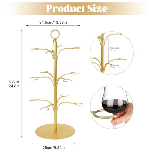 Gold Cocktail Tree Stand for Drinks 3-Tier Champagne Tower Party Decor