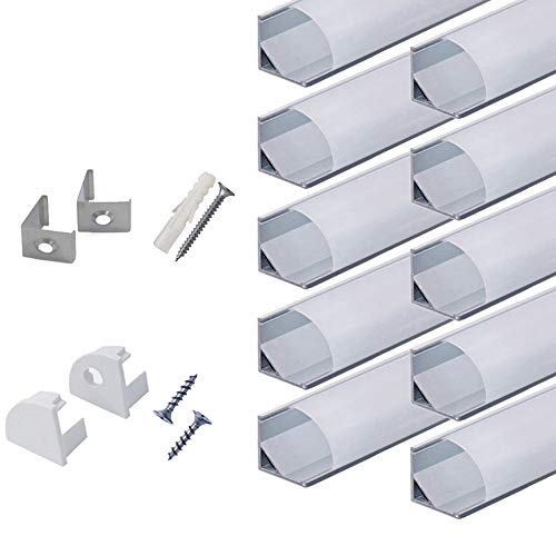 Silver LED Aluminum Channel System 10-Pack 6.6ft for Strip Light Installation