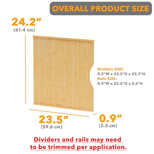 SpaceAid 6 Pack Cabinet Tray Dividers for Bakeware and Trays, Natural, 23.5"D x 23.7"H