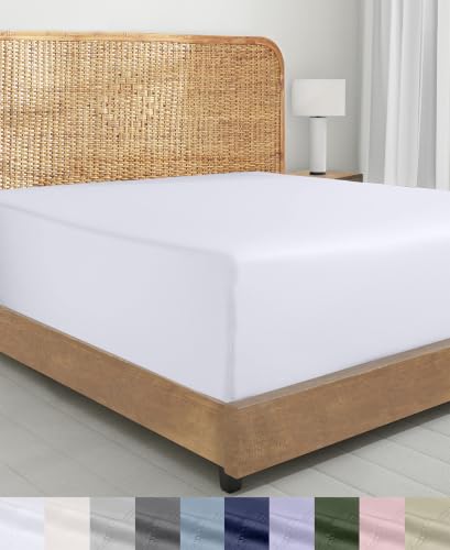 Organic Cotton King Fitted Sheet - Bright White, 15-inch Deep Pocket, GOTS Certified - Variation 01