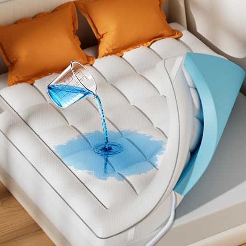 Twin 4 Inch Waterproof Memory Foam Mattress Topper - Gel & Down Alternative Quilted Cover