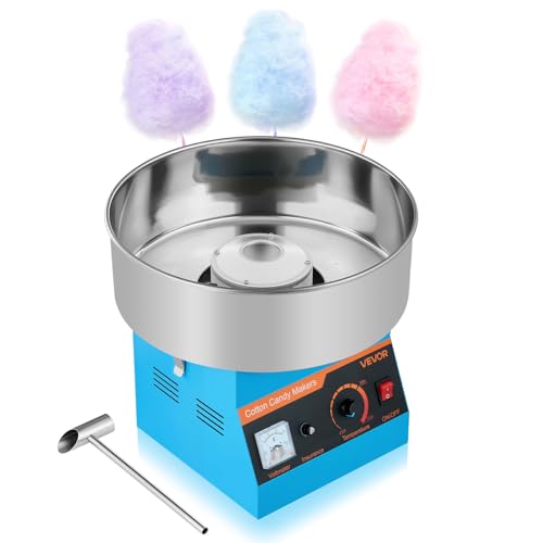 VEVOR Commercial Cotton Candy Machine 1000W Electric Blue Slant Surface with 15
