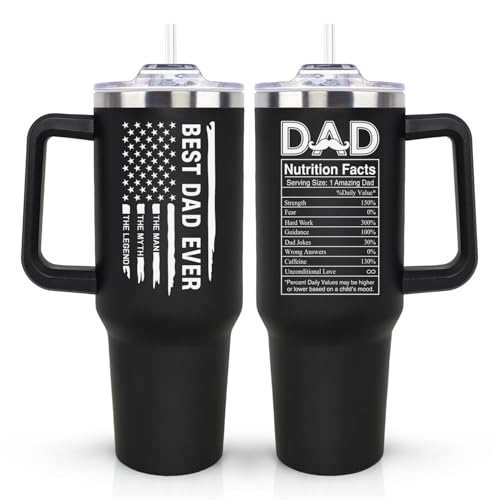 40 Oz Best Dad Tumbler - Fathers Day Gift for Dad from Daughter Son