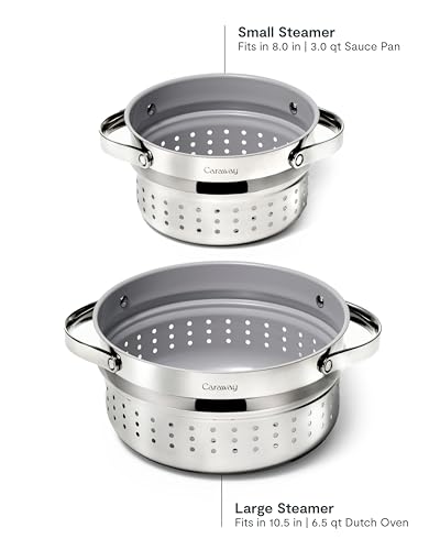 Caraway Steamer, Stainless Steel Steamer with Handles