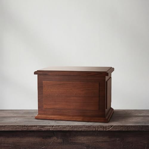 Walnut Wooden Cremation Urn for Adults - Handcrafted Ashes Container