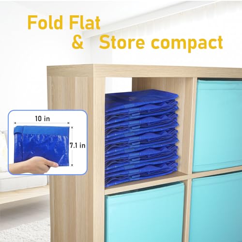TICONN 16 Pack Extra Large Waterproof Moving Storage Bags with Handles, Blue