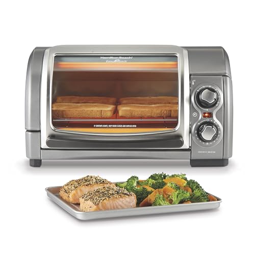 Hamilton Beach Silver 4-Slice Countertop Toaster Oven with Roll-Top Door