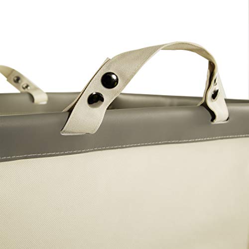 Cream Heavy-Duty Commercial Laundry Hamper with Wheels - 18.1" Diameter