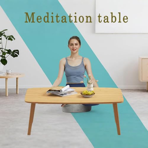 Multi-Purpose Japanese Floor Coffee Table Bamboo Folding Desk for Laptop, Tea & Meditation