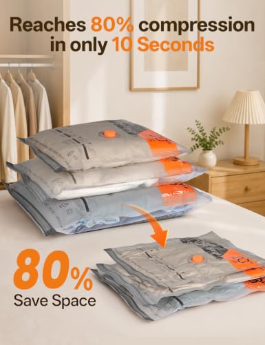 15 Pack Travel Vacuum Storage Bags with Rechargeable Cordless Pump - Combo Size