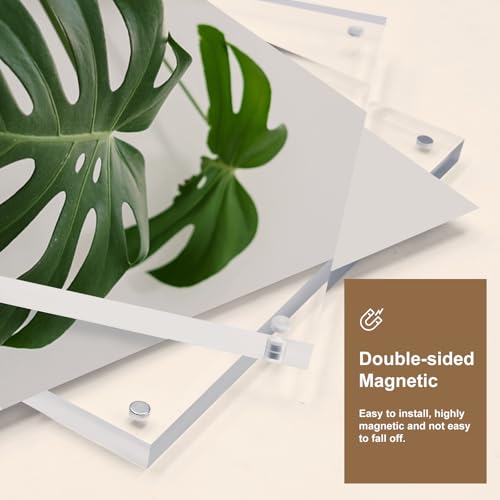 Egofine 5x7 Acrylic Picture Frames 6 Pack - Double-Sided Magnetic, Frameless, Free-Standing Desktop Display