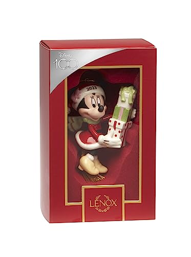 Lenox Minnie 2023 Ornament - Christmas Holiday Decor, Gold Accented Porcelain Christmas Tree Decoration, Party-Ready Minnie Mouse Figurine