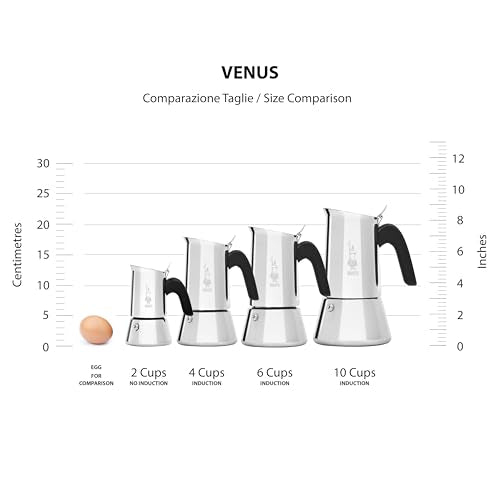 Bialetti Venus 10-Cup Stainless Steel Induction Espresso Maker - Silver