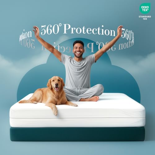 Twin Size Mattress Protector Encasement Pack of 4 - Waterproof Bed Bug Dust Mite Proof Zippered Cover