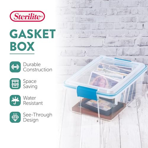 Sterilite Gasket Storage Box with Lids for Home & Office, 12 Quart,