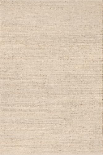 Natural Jute and Cotton Area Rug 3x4 ft - Boho Farmhouse Style, Handmade