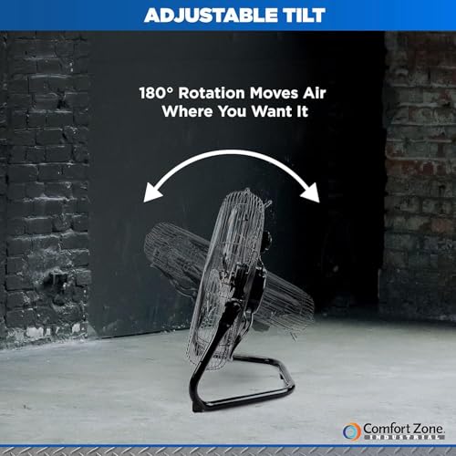 14-Inch High-Velocity Floor Fan with Adjustable Tilt and 3 Speeds for Garage and Workshop