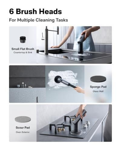 Cordless Electric Spin Scrubber with Digital Display & 6 Attachments