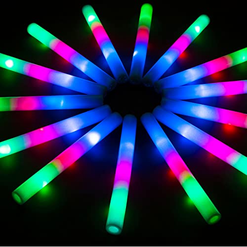 60PCS Foam Glow Sticks Bulk - Party Light Up Supplies for Weddings, Birthdays, Halloween, New Year, and Festivals - 3 Flashing Modes - Variation of THIS listing 60