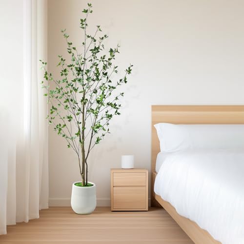Bellacat 7ft Artificial Citrus Tree - Black Faux Tree with Realistic Leaves & Trunk