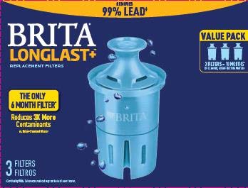 Brita Longlast+ Water Filter Replacement 3-Pack for Pitchers & Dispensers