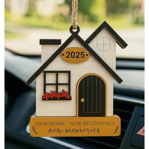 Family Christmas Ornaments ? Christmas New Home Ornament 2025 with Story Card, Housewarming Gift, First Christmas in New Home Keepsake, Tree & Car Hanging Decoration (White)