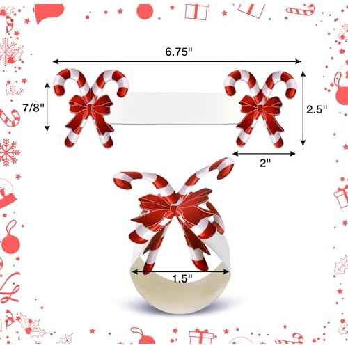 Gift Boutique - 100 Pieces Christmas Paper Napkin Rings Xmas Red & White Candy Cane Napkin Ring Holders Napkins Band for Winter Home, Kitchen, Dinner, Wedding, Party Supplies Tableware Decorations