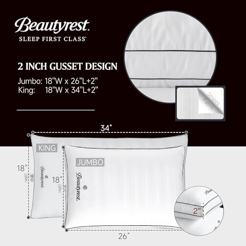 White Queen Size Luxury Hotel Collection Pillows Set of 2 - Soft Medium Support