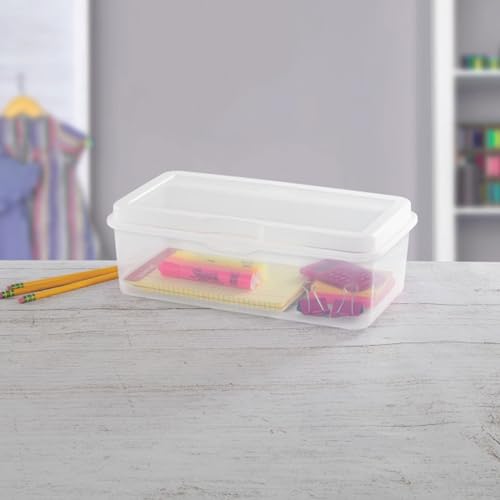 Sterilite Large Rectangular FlipTop Storage Boxes 1.7 Cu Ft 6-Pack