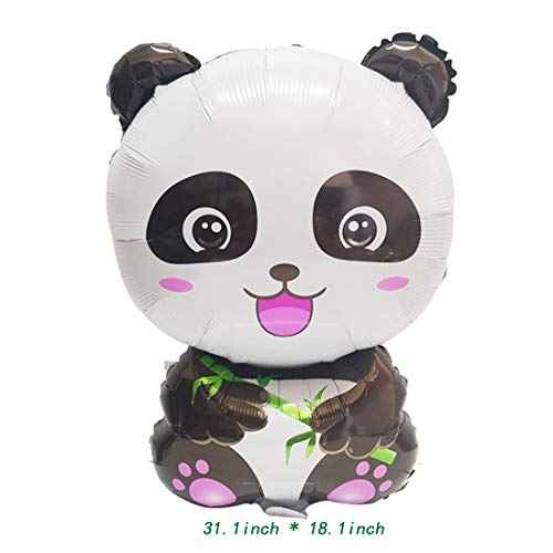 Morndew 2 PCS Bamboo Eating Panda Foil Balloons for Kids Themed Party Festival Party Birthday Party Baby Shower Wedding Party Decorations