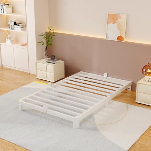 Twin Bed Frame 4 Inch Heavy Duty Steel Slats Support No Box Spring Needed Variation of THIS listing