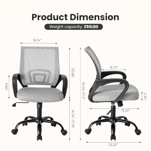 DUMOS Ergonomic Office Chair with Lumbar Support - Grey / 1
