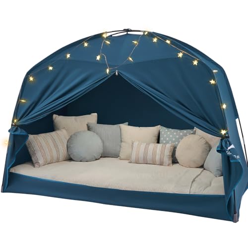 Twin Bed Tent for Kids - Blue Indoor Canopy Privacy Tent for Sleep & Relaxation