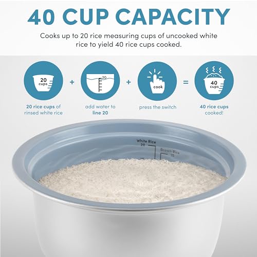 Aroma 20-Cup Uncooked / 40-Cup Cooked Commercial Rice Cooker & Warmer
