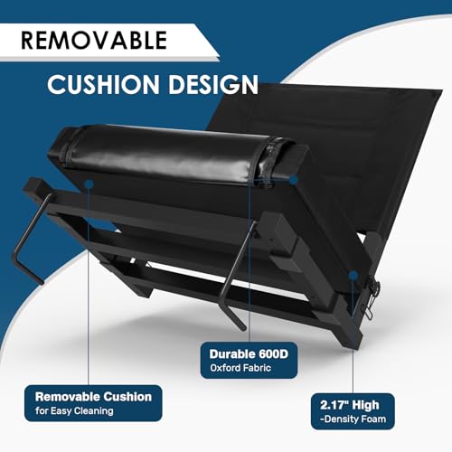 Matte Black Stadium Seats with Back Support - 2 Pack Portable Folding Bleacher Chairs