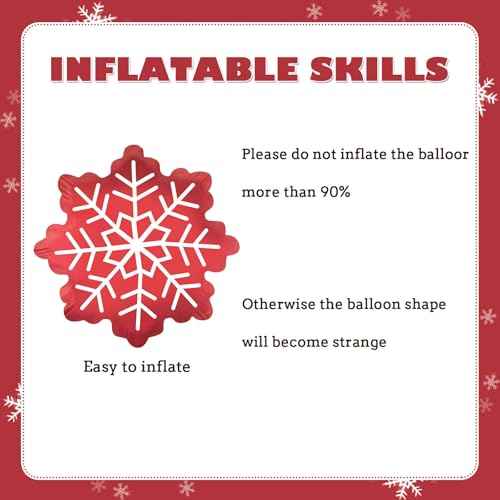 BELSITA 3pcs Christmas Balloons Snowflake Aluminum Foil Balloons Red Big Balloons Cute Cartoon Balloon Arch Kit for Christmas Party Supplies Accessories