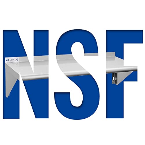 12x36 Stainless Steel Wall Mount Shelf - Commercial Kitchen Rack, NSF Certified, Heavy Duty