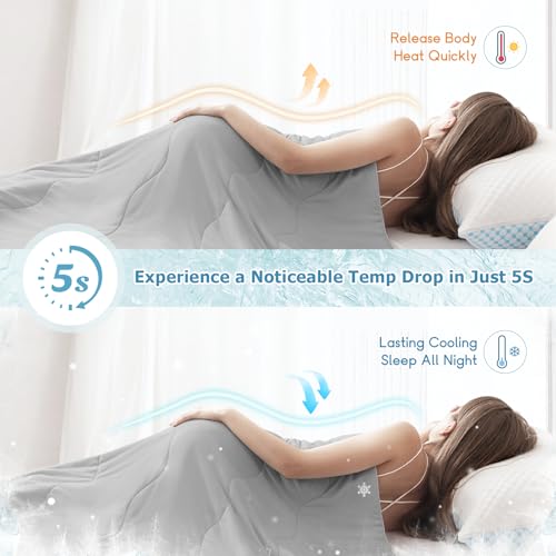EASELAND Cooling Comforter Queen, Upgraded Double-Sided Q-MAX 0.45+