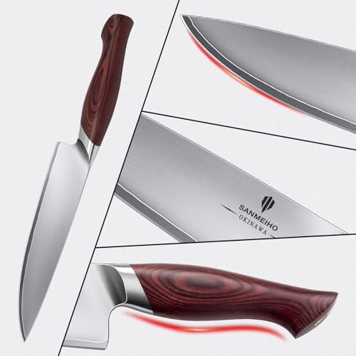 8 Inch High Carbon Japanese Steel Chef Knife - SANMEIHO G5 Laminated Blade