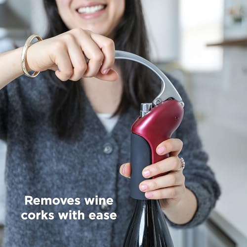 Rabbit Merlot Vertical Corkscrew Wine Opener with One-Pull Lever, Foil Cutter, 7.7 x 8.8 in